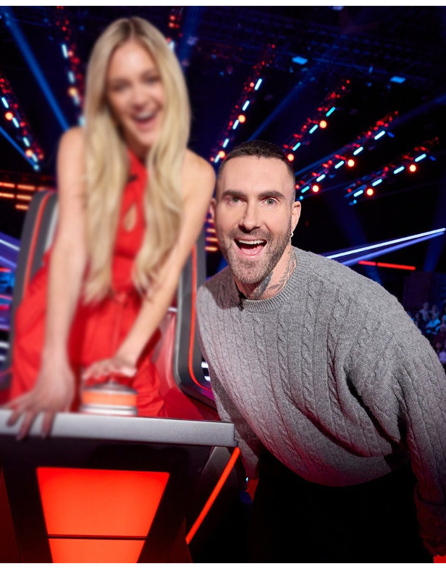 The Voice S27 Adam Levine Grey Knitted Sweater