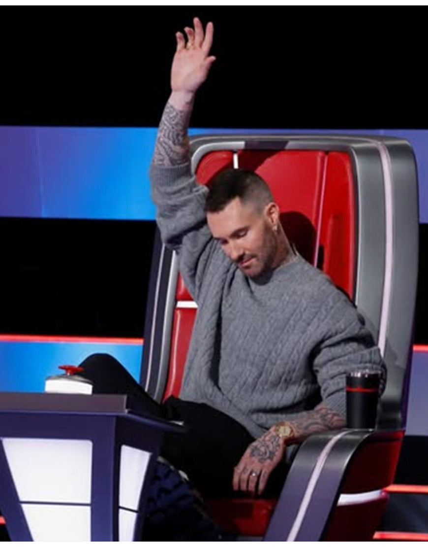 The Voice S27 Adam Levine Grey Knitted Sweater