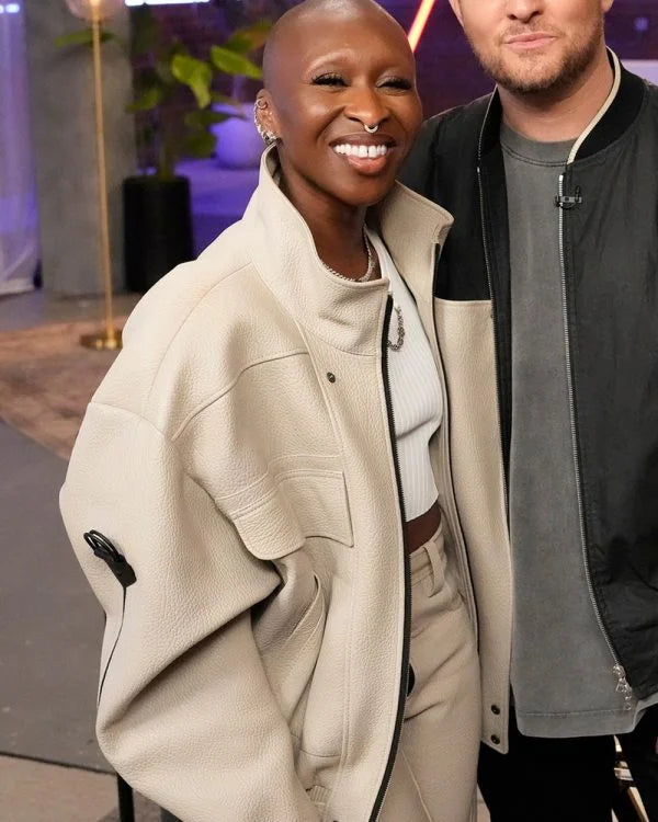 The Voice S27 Cynthia Erivo Beige Leather Jacket