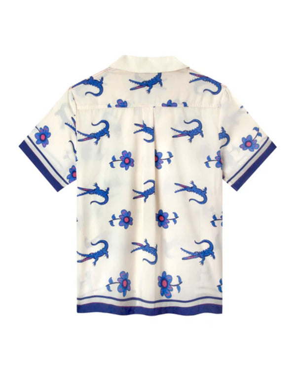 The White Lotus S03 Sam Nivola Crocodile & Floral Print Shirt