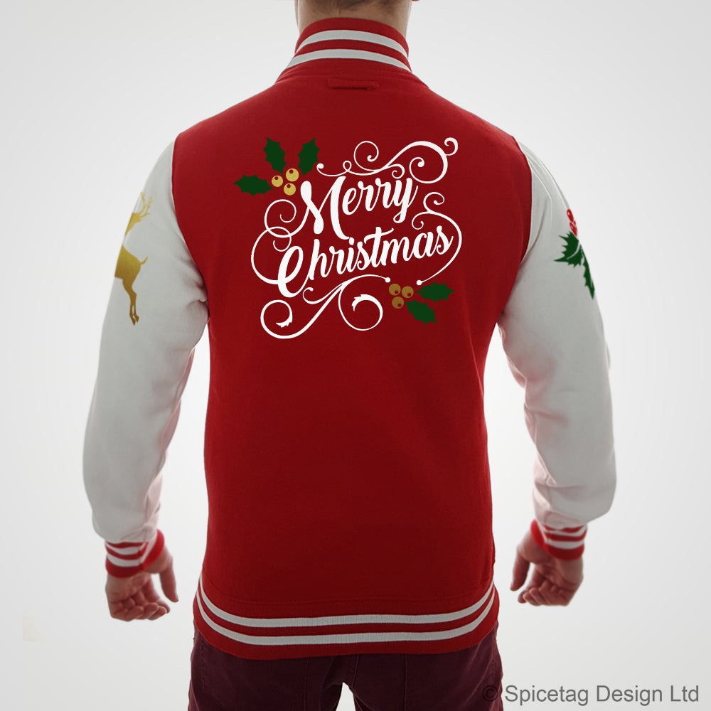 Merry Christmas Red Varsity Jacket