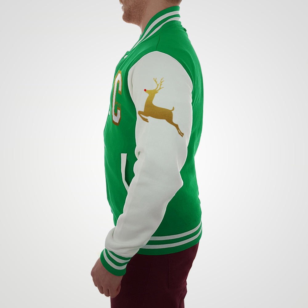 Merry Christmas Green Varsity Jacket