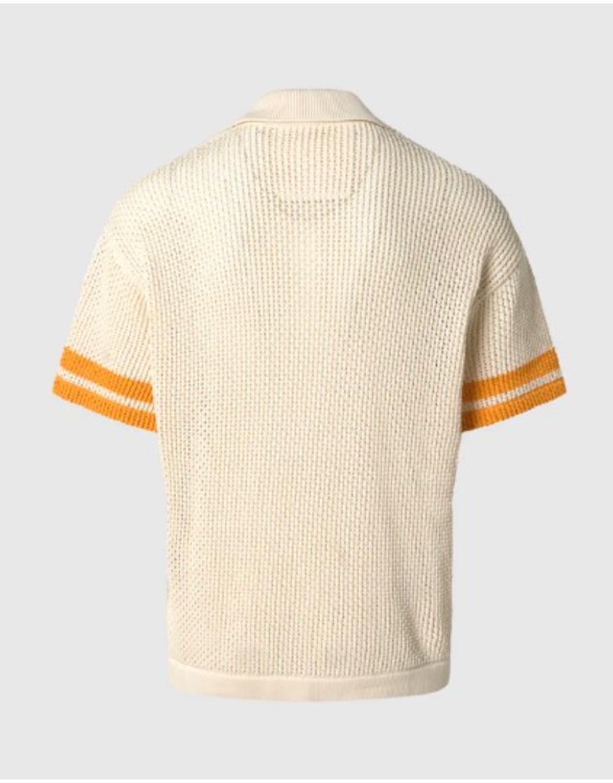 Tight End University Travis Kelce Crochet Knit Polo Shirt