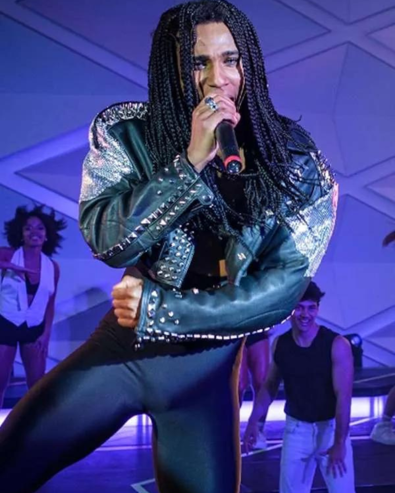 Tijan Njie Girl You Know It’s True Black Studded Leather Jacket