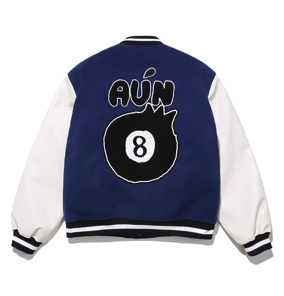 Timcomix 8 Ball Blue And White Varsity Jacket