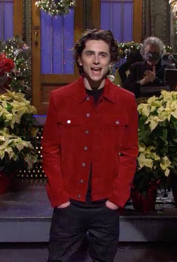Timothée Chalamet Suede Leather Jacket