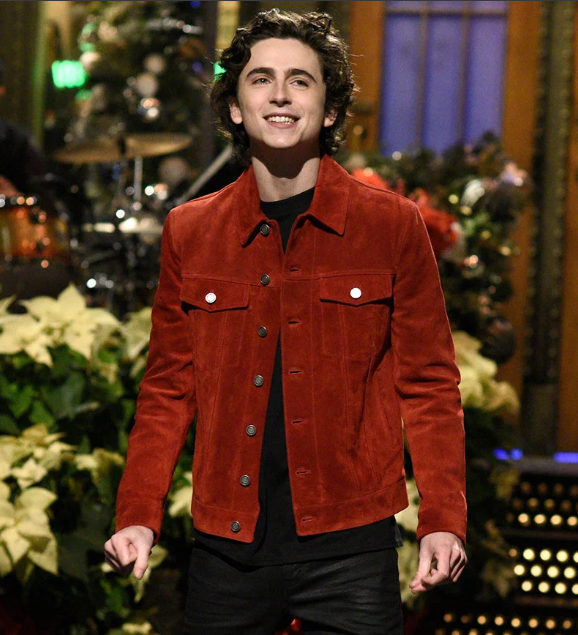 Timothée Chalamet Suede Leather Jacket