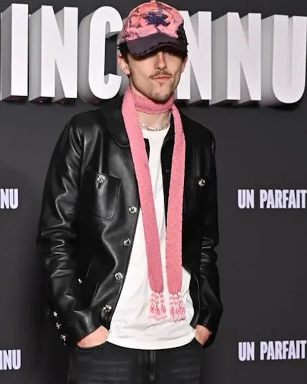Timothée Chalamet Black Leather Jacket