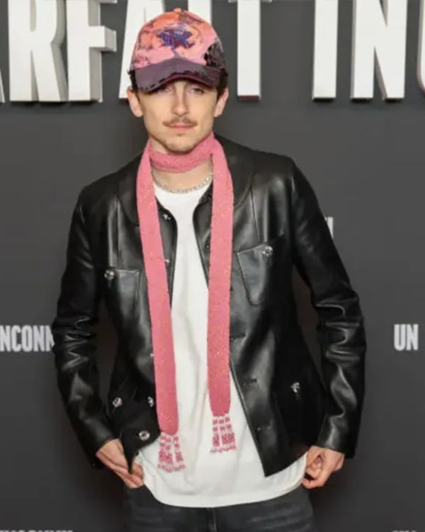Timothée Chalamet Black Leather Jacket