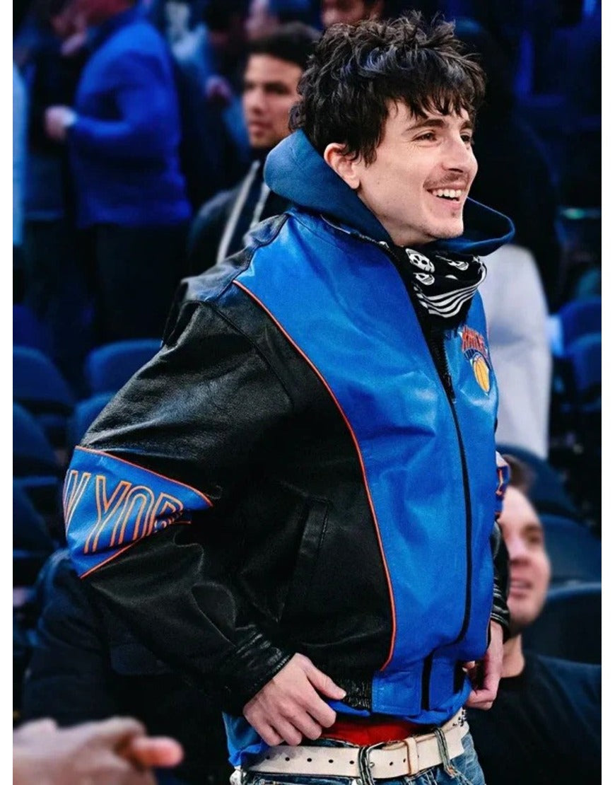 Timothée Chalamet New York Knicks Leather Jacket