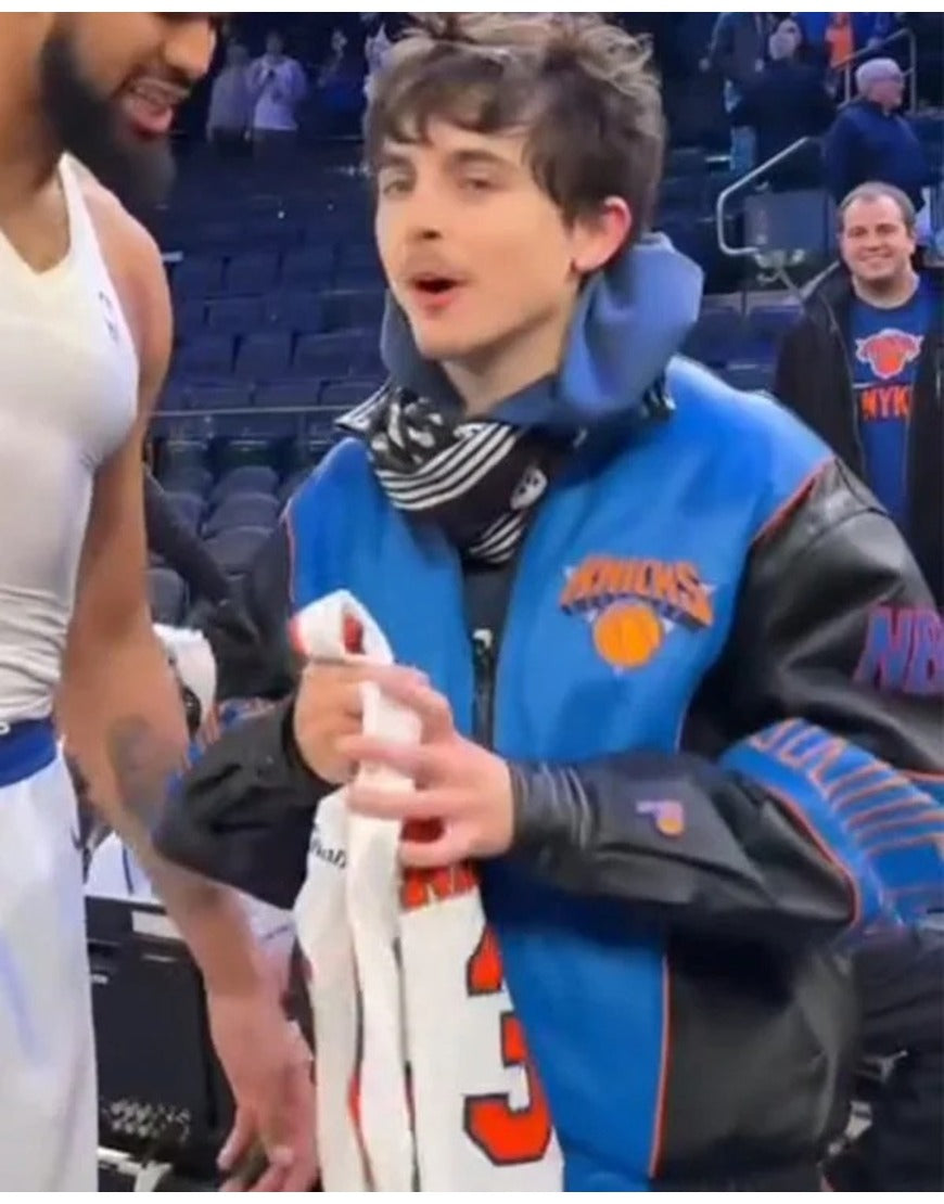 Timothée Chalamet New York Knicks Leather Jacket