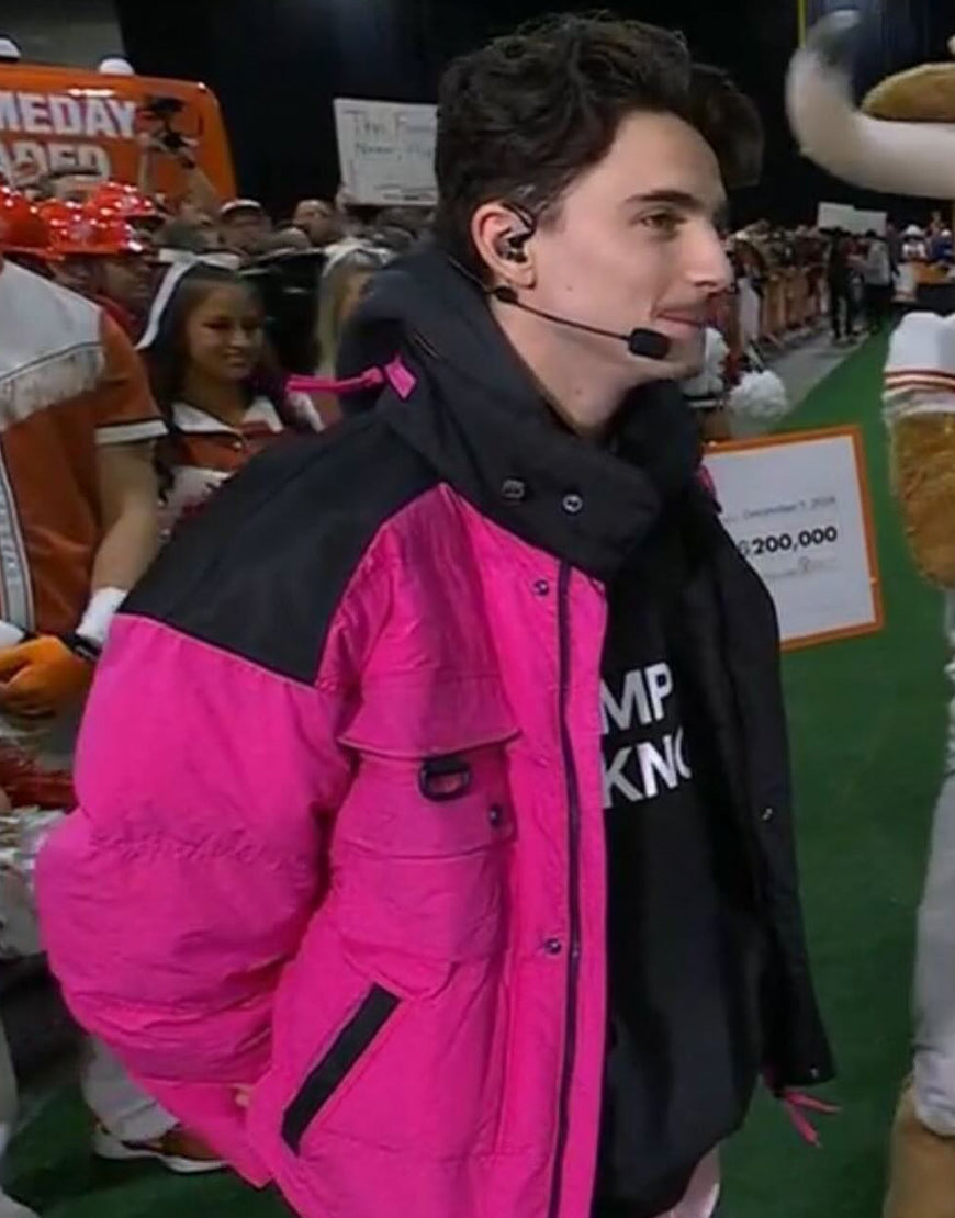 TimotheeChalametPinkPufferJackets