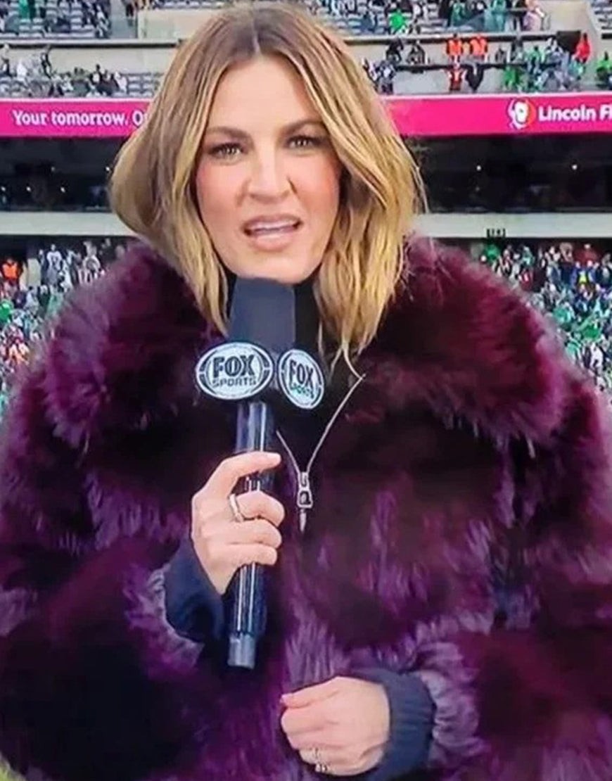 Today Show Erin Andrews Purple Fur Coat