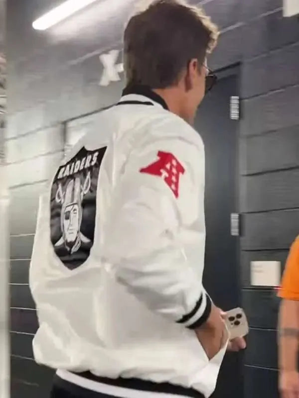 Tom Brady Raiders White Varsity Jacket