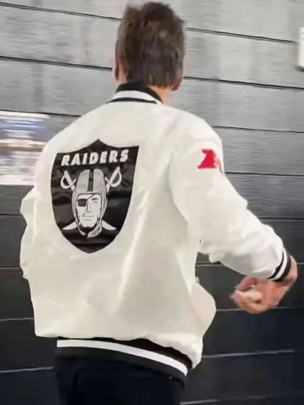 Tom Brady Raiders White Varsity Jacket