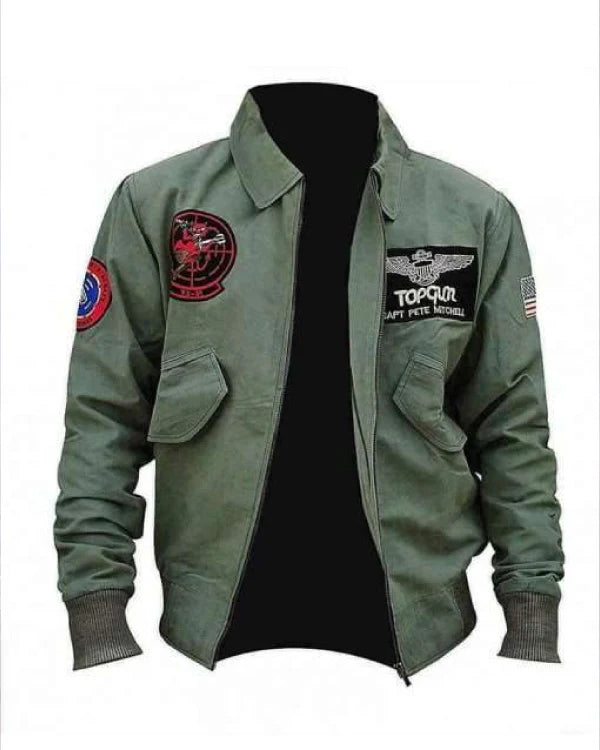 Tom Cruise Top Gun 2 Maverick Green Jacket