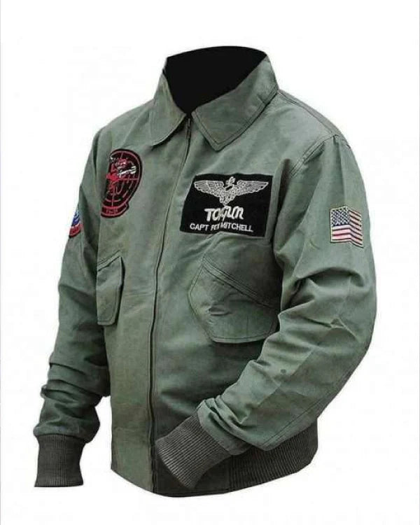 Tom Cruise Top Gun 2 Maverick Green Jacket