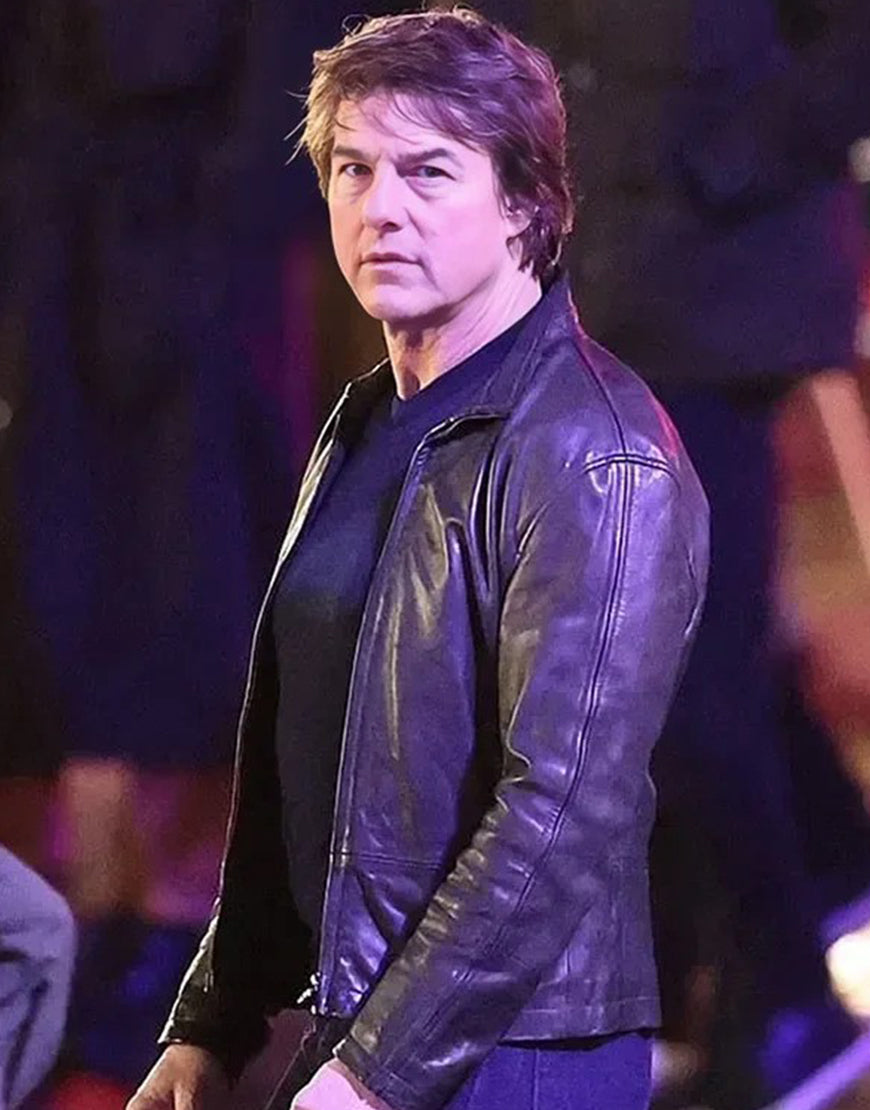 TomCruiseFilmMissionImpossibleTheFinalReckoning2025EthanHuntBlackLeatherJacket