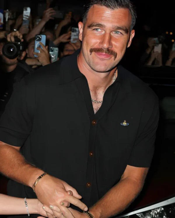 Travis Kelce 2024 Karen Elson’s Wedding Black Shirt
