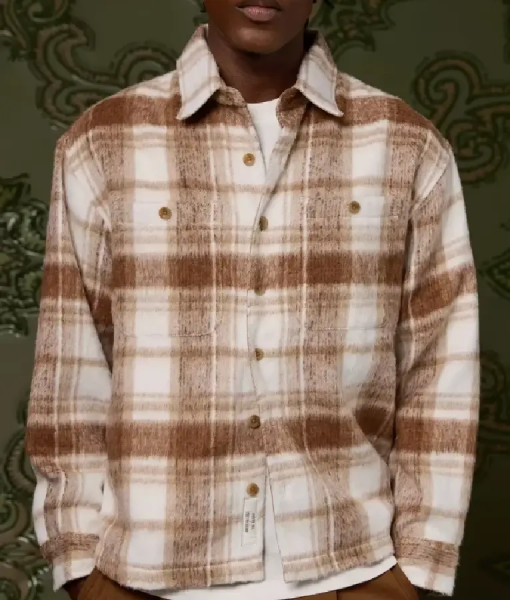 Travis Kelce Heavyweight Brushed Plaid Overshirt