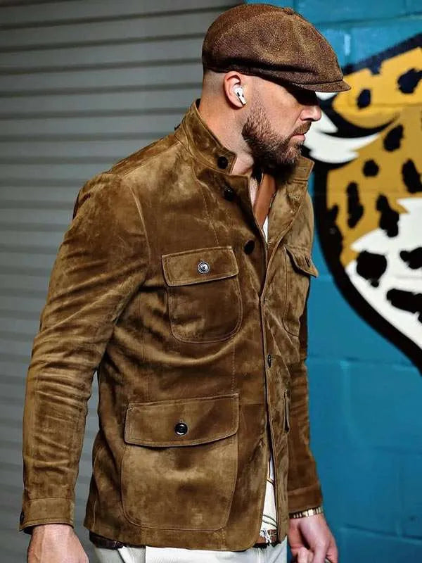 Dallas Jackets - Travis Kelce Suede Leather Jacket
