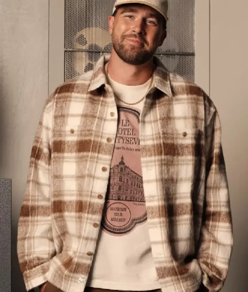 Travis Kelce Heavyweight Brushed Plaid Overshirt
