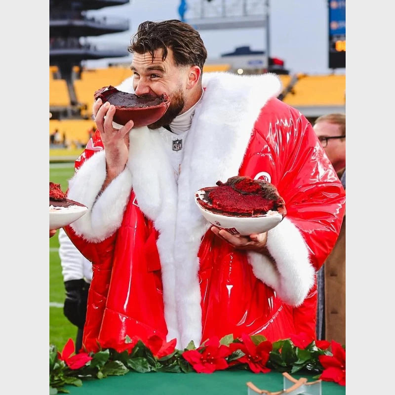 Travis Kelce Red Christmas Coat