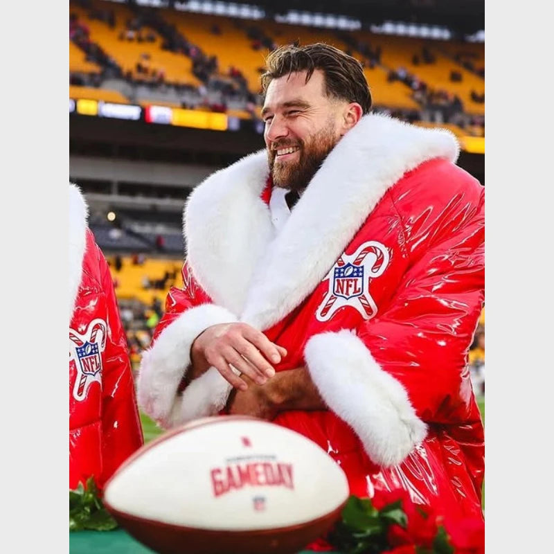Travis Kelce Red Christmas Coat