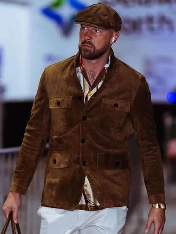 Dallas Jackets - Travis Kelce Suede Leather Jacket