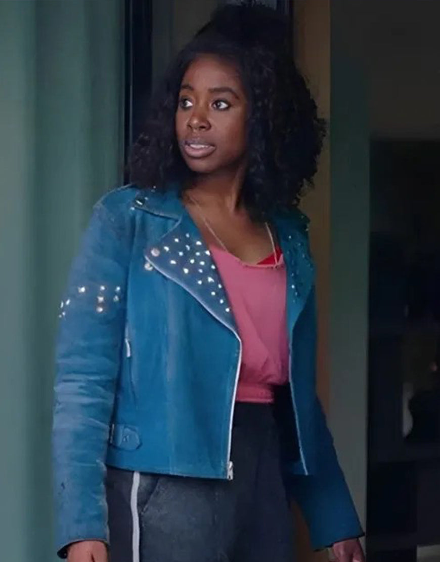 Culprits 2023 Kirby Blue Studded Leather Jacket