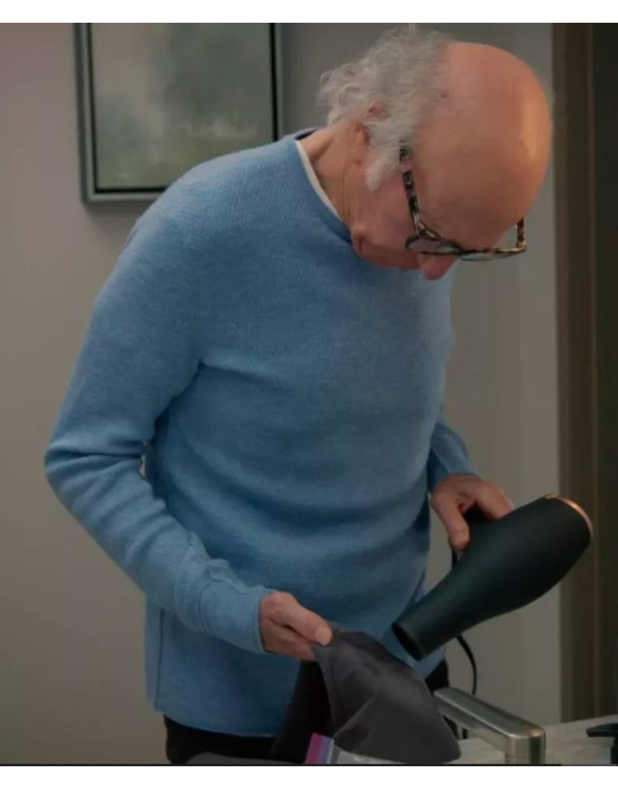 Curb Your Enthusiasm S12 Larry David Light Blue Sweater