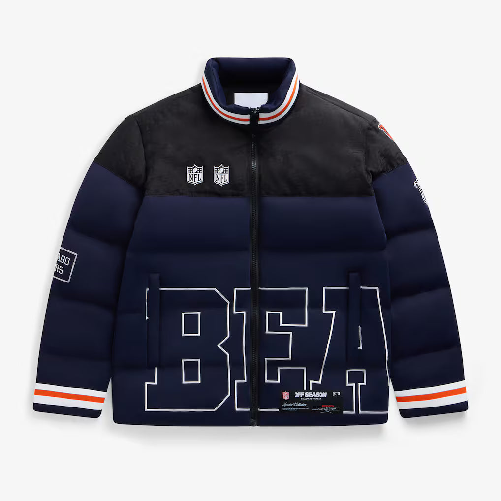 Unisex Navy Chicago Bears Team Puffer Jacket