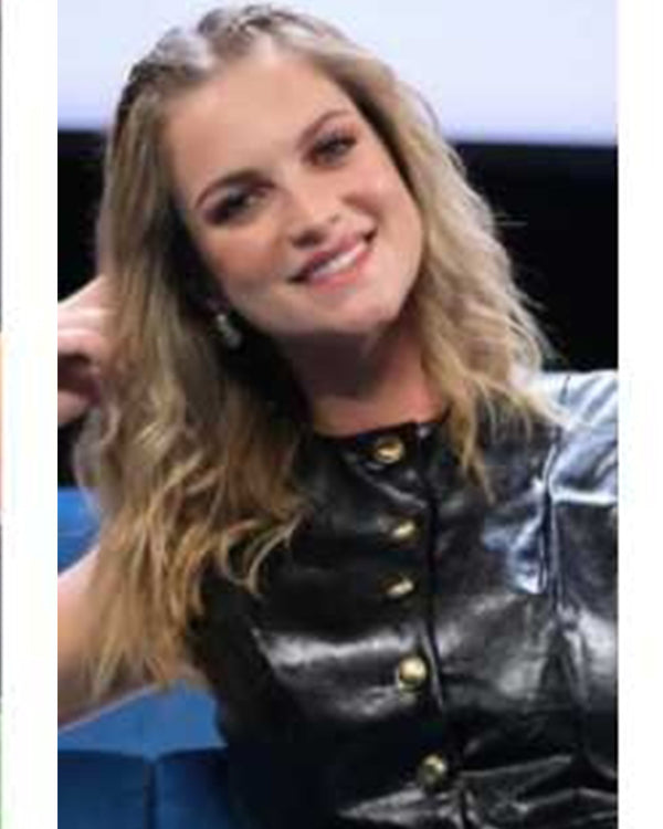 Vale Tudo 2025 Julia Palha Black Sleeveless Leather Vest