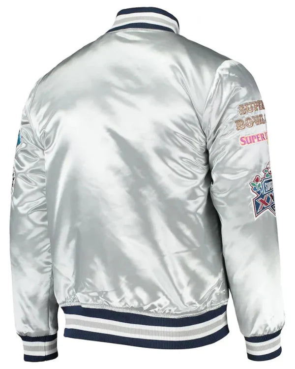 Varsity Dallas Cowboys Silver Satin Jacket