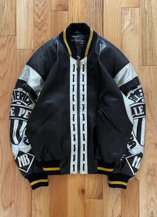 Vintage 1990s Pelle Pelle Soda Club Silver Jacket