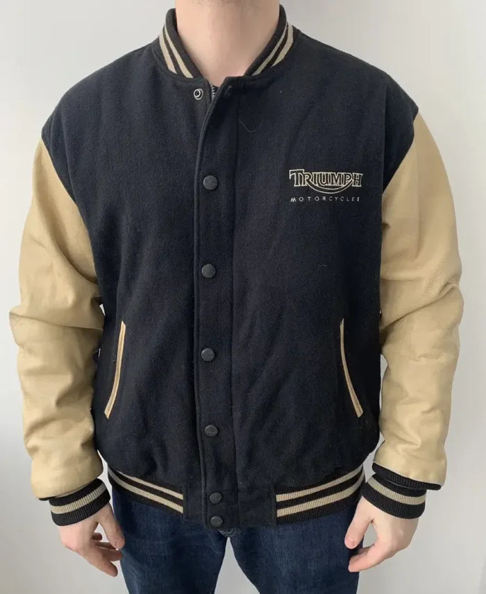 Vintage Triumph Motorcycle Varsity Jacket