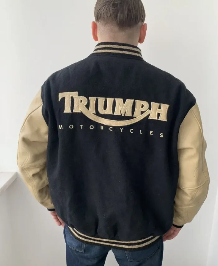Vintage Triumph Motorcycle Varsity Jacket