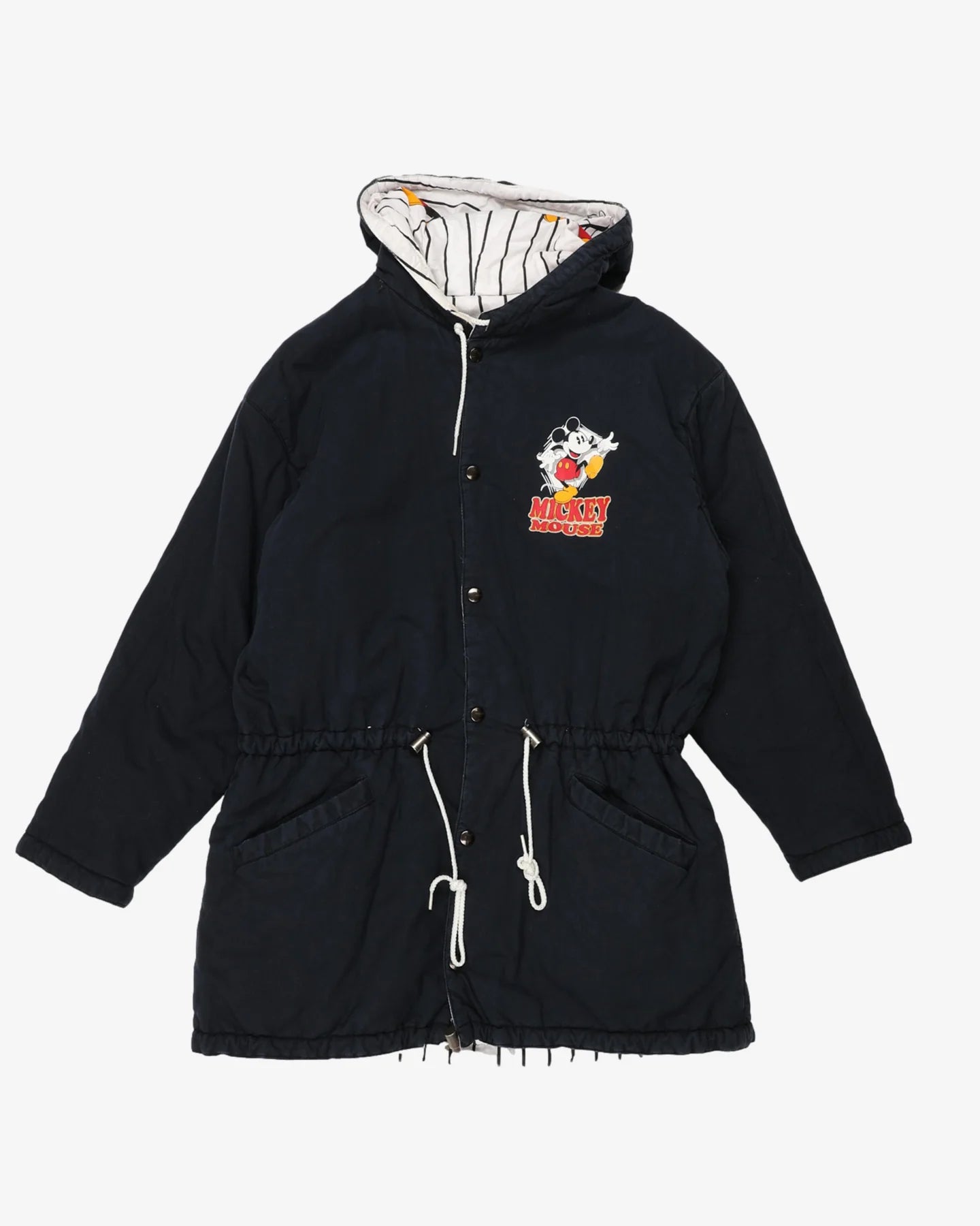 Mickey Mouse Blue White Reversible Padded Parka Jacket