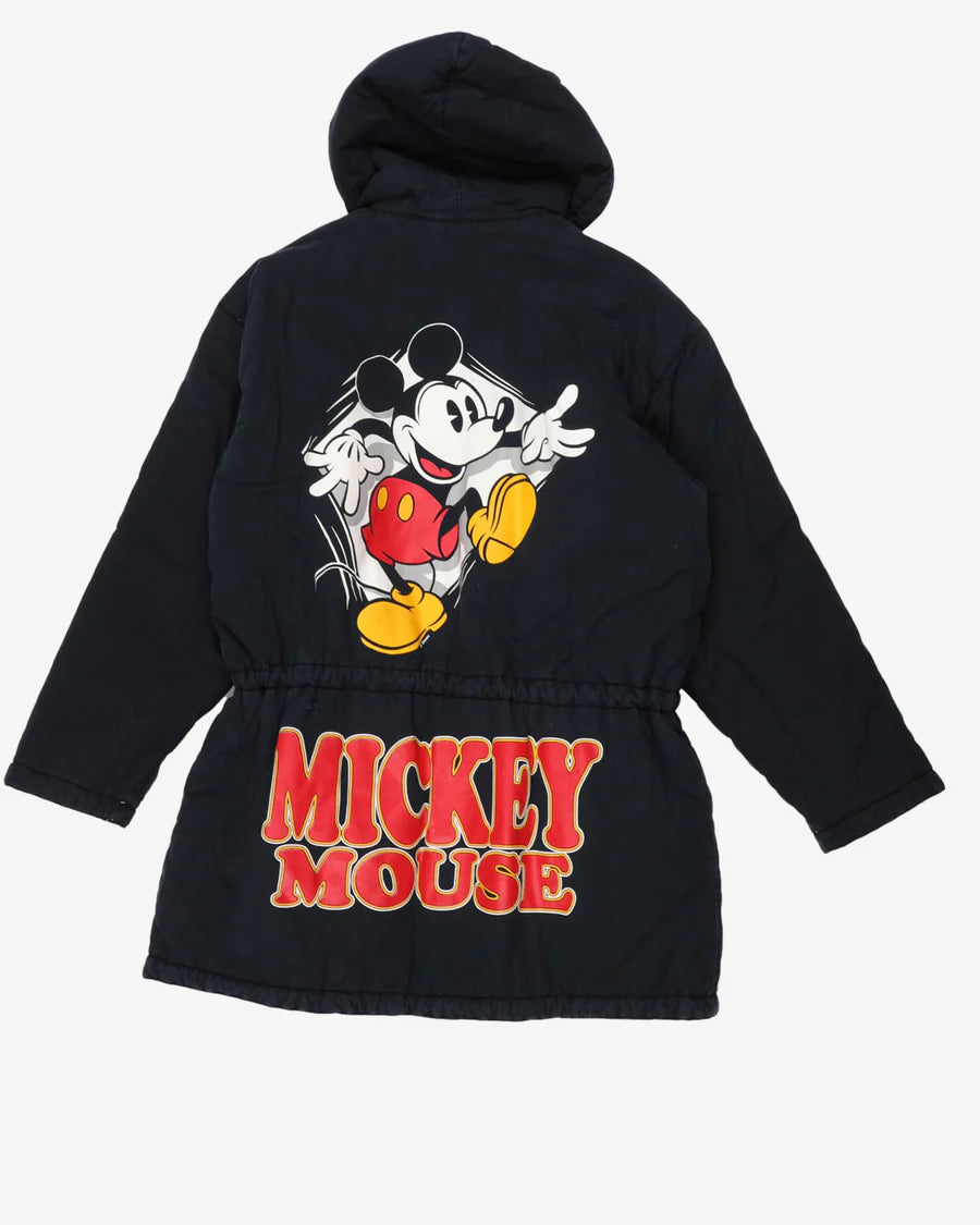 Mickey Mouse Blue White Reversible Padded Parka Jacket