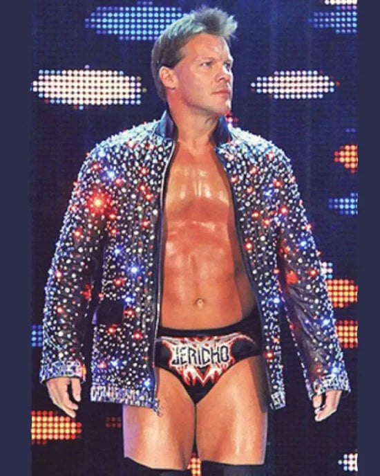 WWE Chris Jericho Sparkle Light Up Leather Jacket