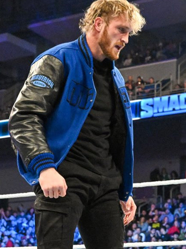 WWE Logan Paul Blue Wool Jacket