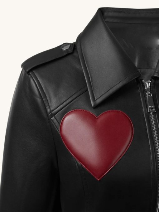 WWE Raw 2025 Gionna Daddio Red Hearts Leather Jacket