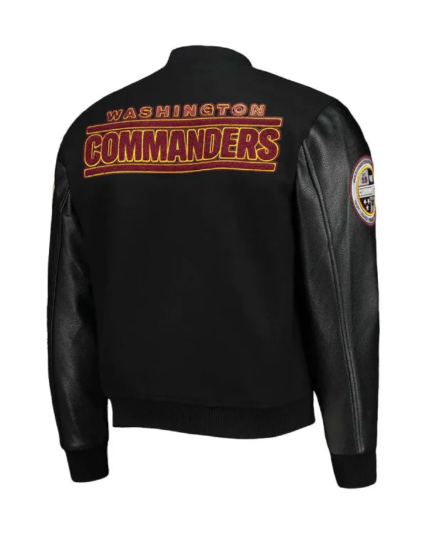 Washington Commanders Black Letterman Jacket