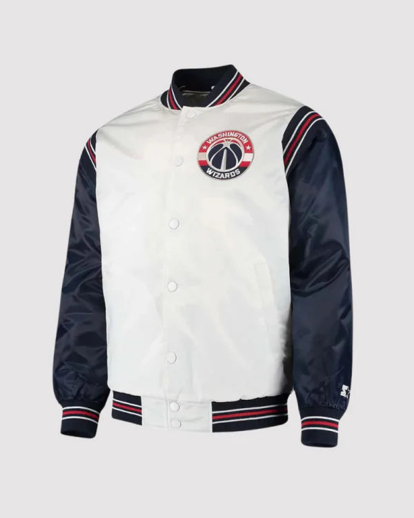 Washington Wizards Renegade White/navy Satin Jacket