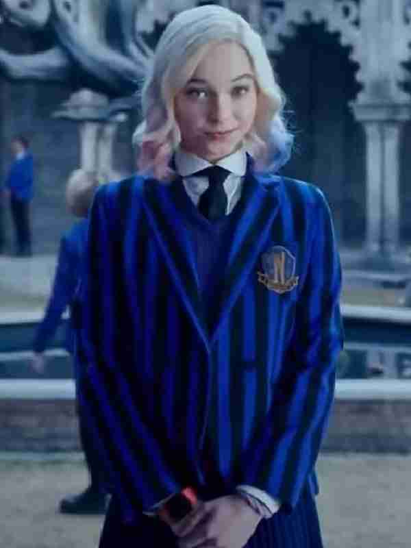 Wednesday S01 Emma Myers Blue Blazer Coat