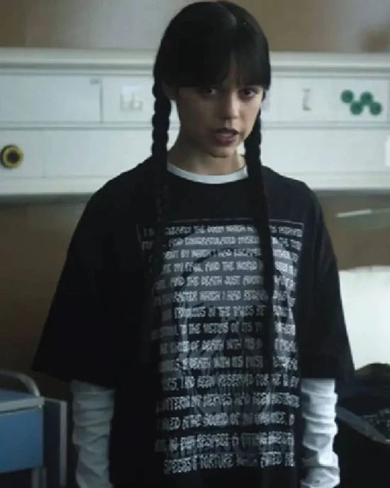 Wednesday Jenna Ortega Poe The Pit and the Pendulum Skull T-Shirt
