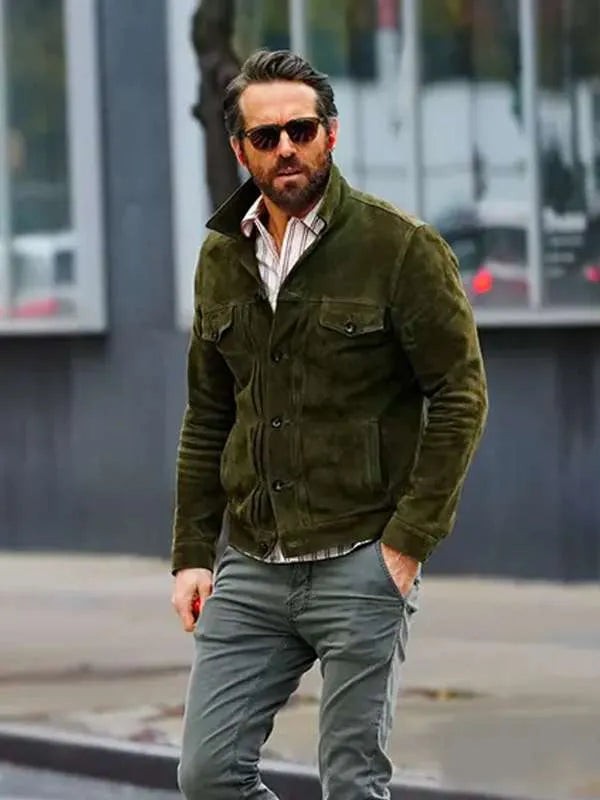 Welcome to Wrexham Ryan Reynolds Green Suede Jacket