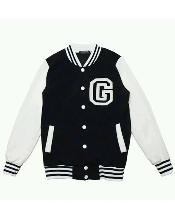 White and Navy Blue Letterman G Jacket