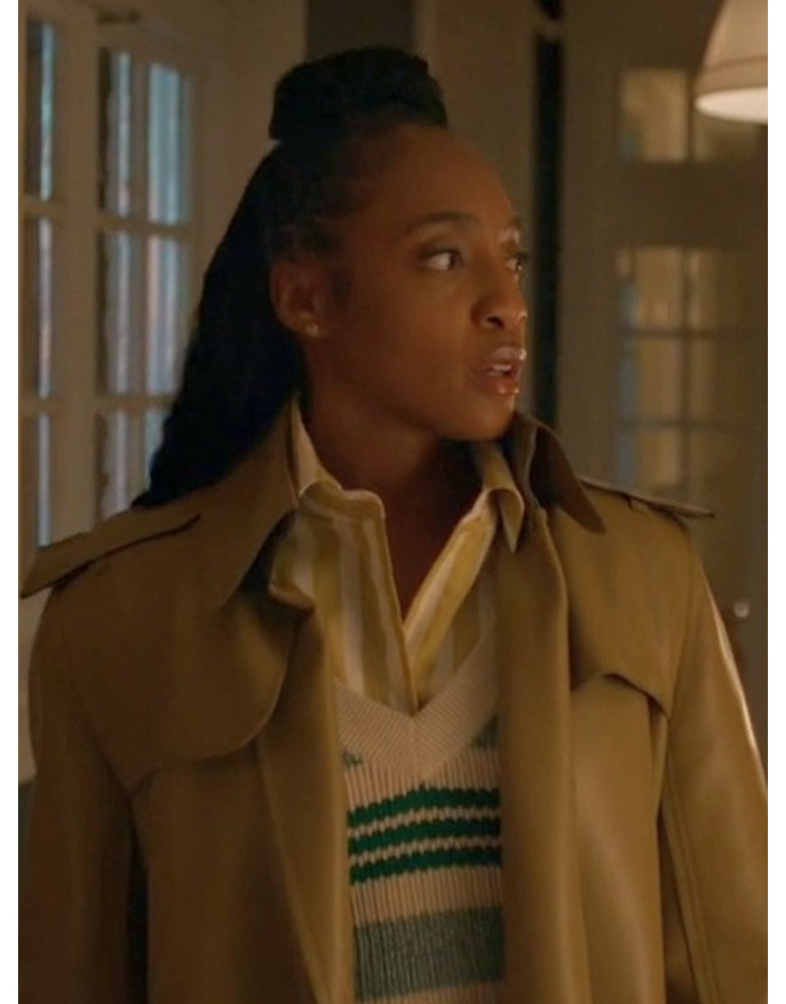 Will Trent S03 Iantha Richardson Leather Trench Coat