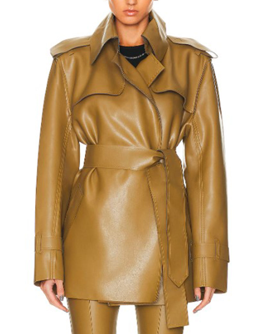 Will Trent S03 Iantha Richardson Leather Trench Coat
